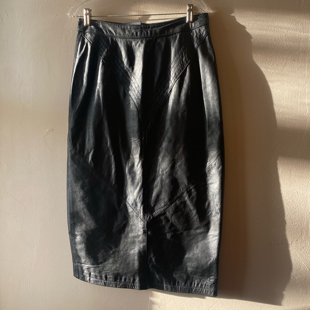 Vintage leather pencil skirt